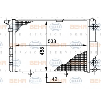 Motor Su Radyatörü W124 [OM601>603] Otm.Şanz; AC+/-